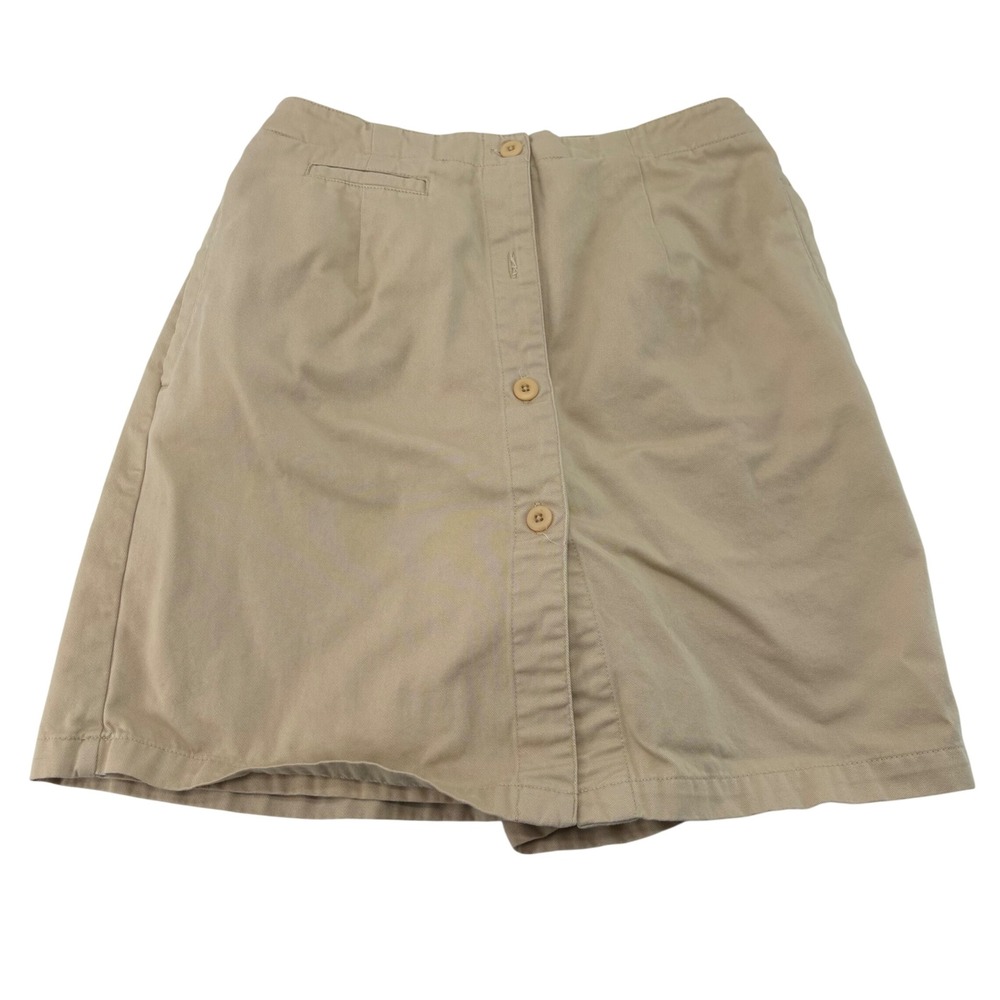 Liz Claiborne Liz Sport Khaki Skort Womens 4 Tan Cotton Button Front Utility